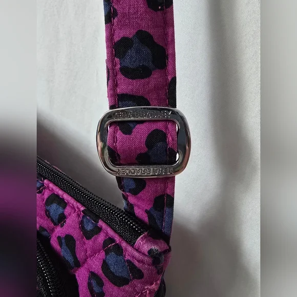 Vera Bradley Little Hipster Crossbody Bag African Violet Leopard Print Bag Purse - Picture 4 of 10